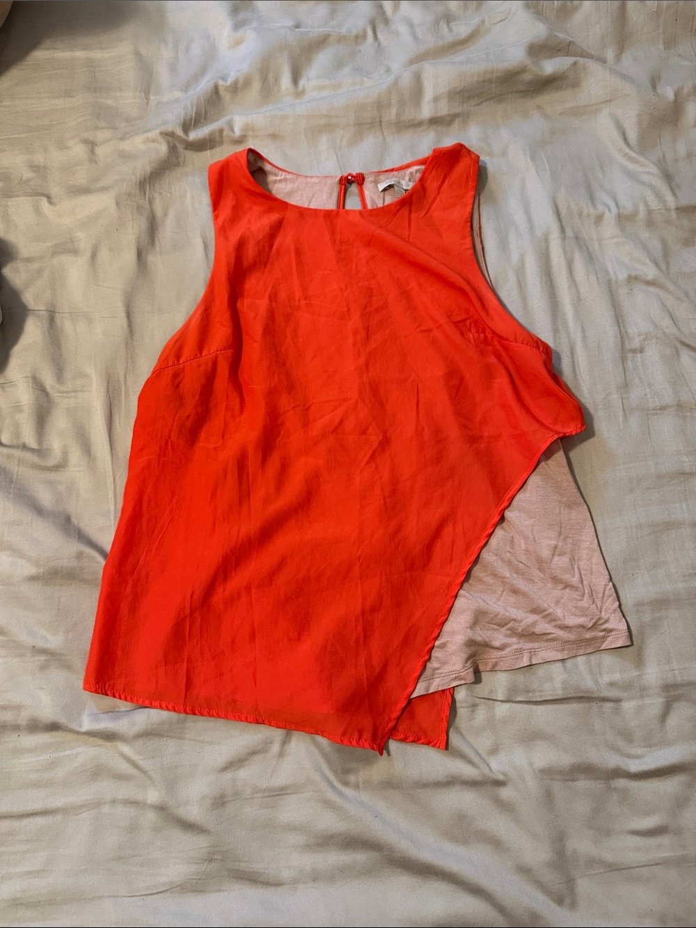 Bordeaux Bright Red Asymmetrical Tank Top